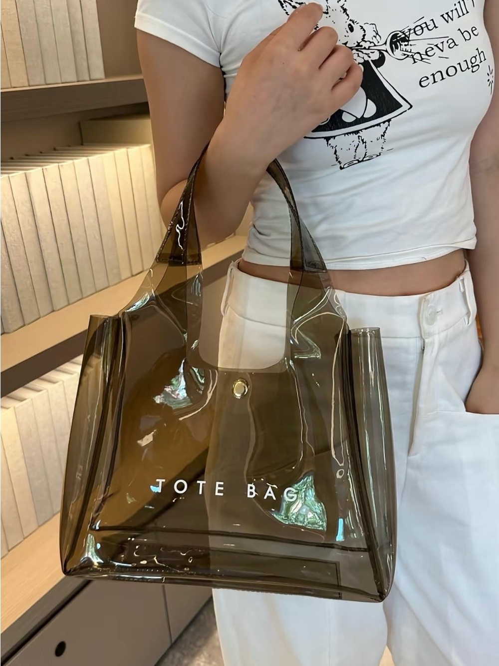 Clear Transparent Jelly Smoky TOTE BAG - Picture 4 of 5